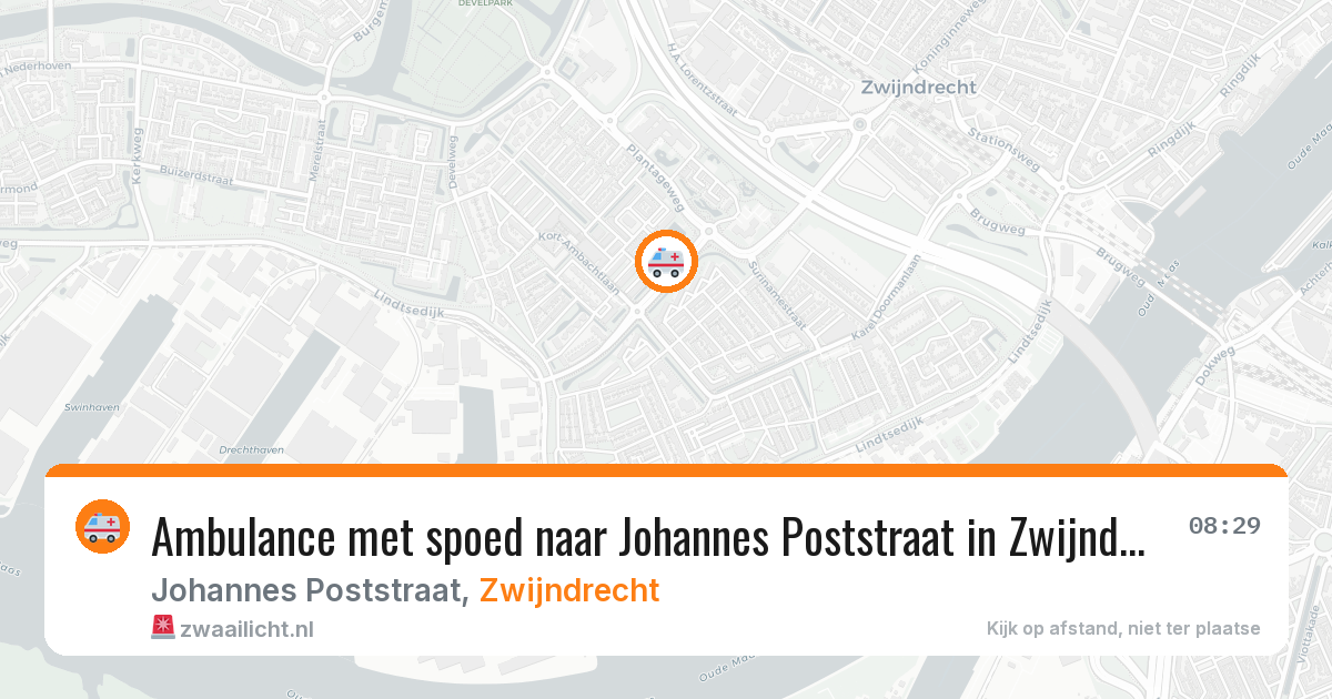 Ambulance met spoed naar Johannes Poststraat in Zwijndrecht — 15 jun 2026