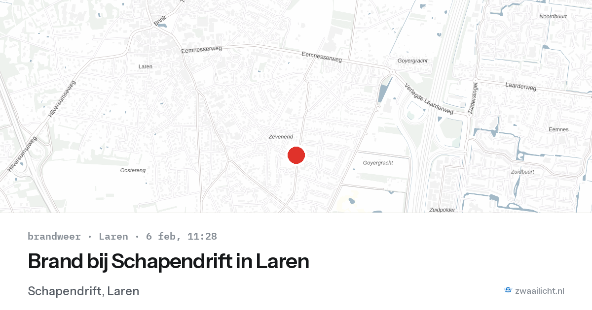 Brand bij Schapendrift in Laren — 6 feb 2026