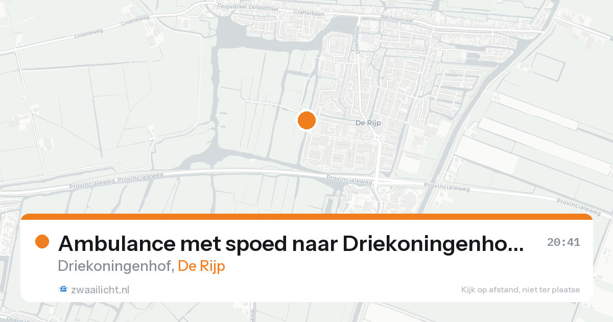 Ambulance met spoed naar Driekoningenhof in De Rijp — 20 mei 2026