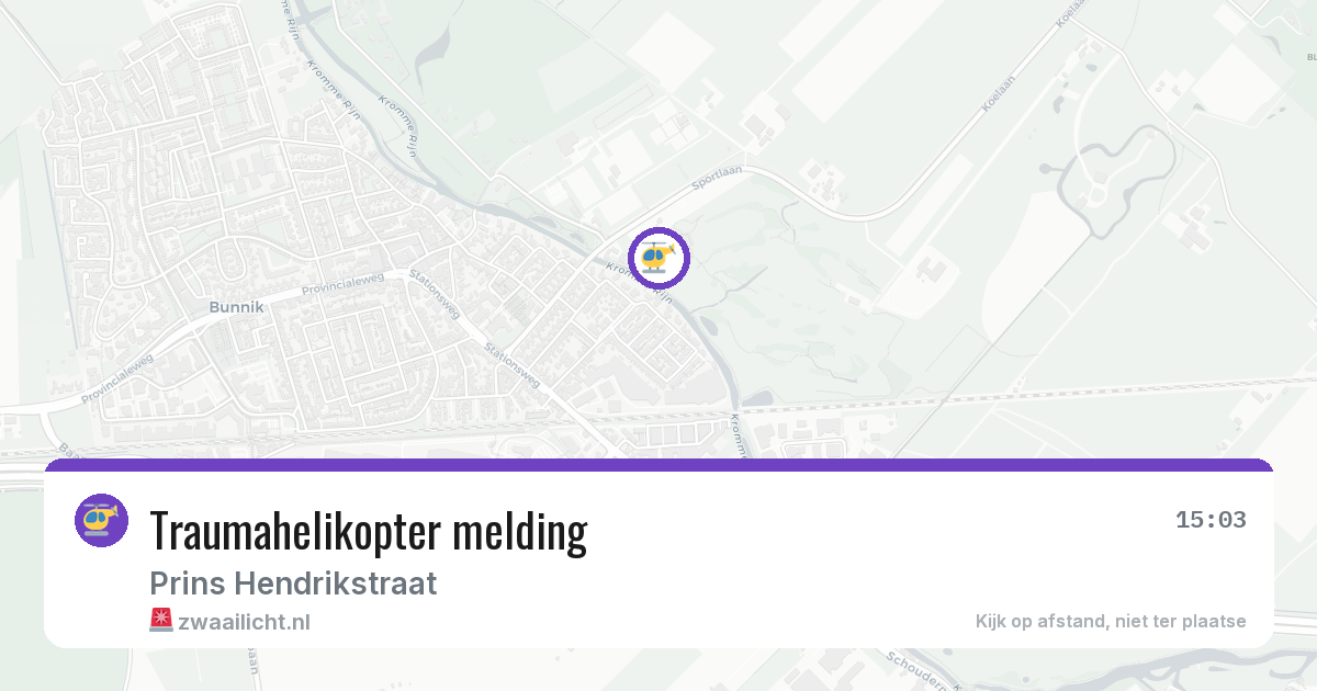 Traumahelikopter melding — 27 jun 2026
