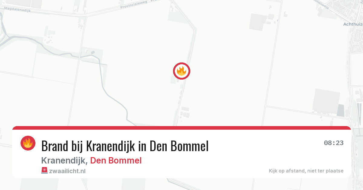 Brand bij Kranendijk in Den Bommel — 6 jul 2026