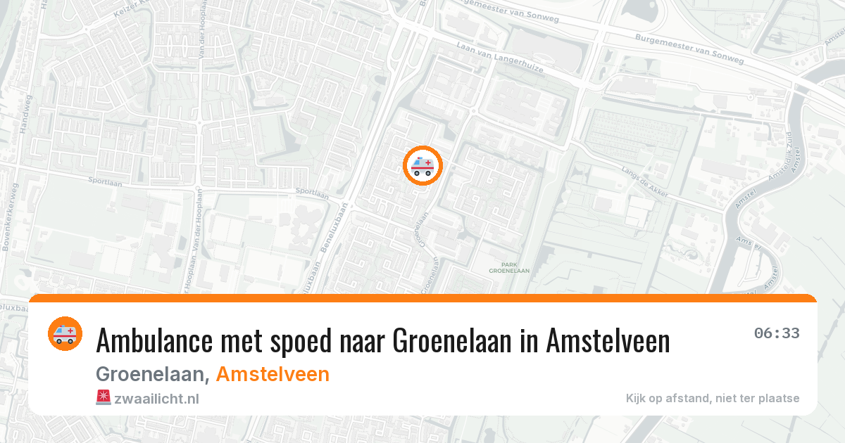 Ambulance met spoed naar Groenelaan in Amstelveen — 11 aug 2026