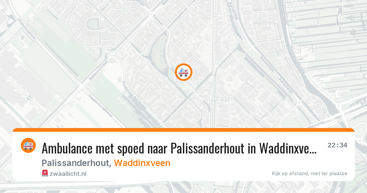 Ambulance met spoed naar Palissanderhout in Waddinxveen — 30 mei 2026