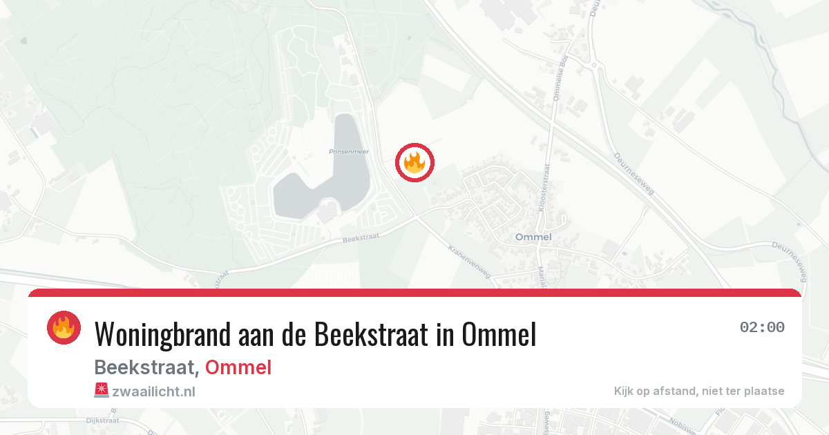 Woningbrand aan de Beekstraat in Ommel — 1 jul 2026