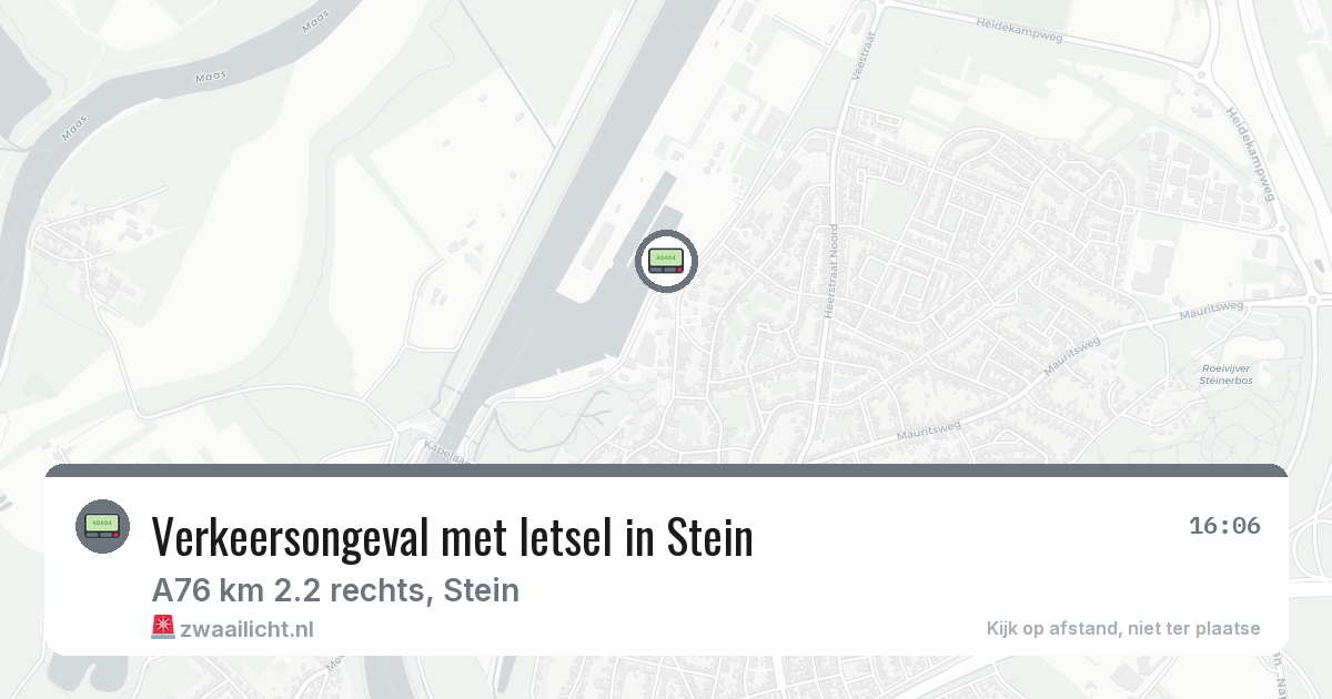 Verkeersongeval met letsel in Stein — 22 jul 2026
