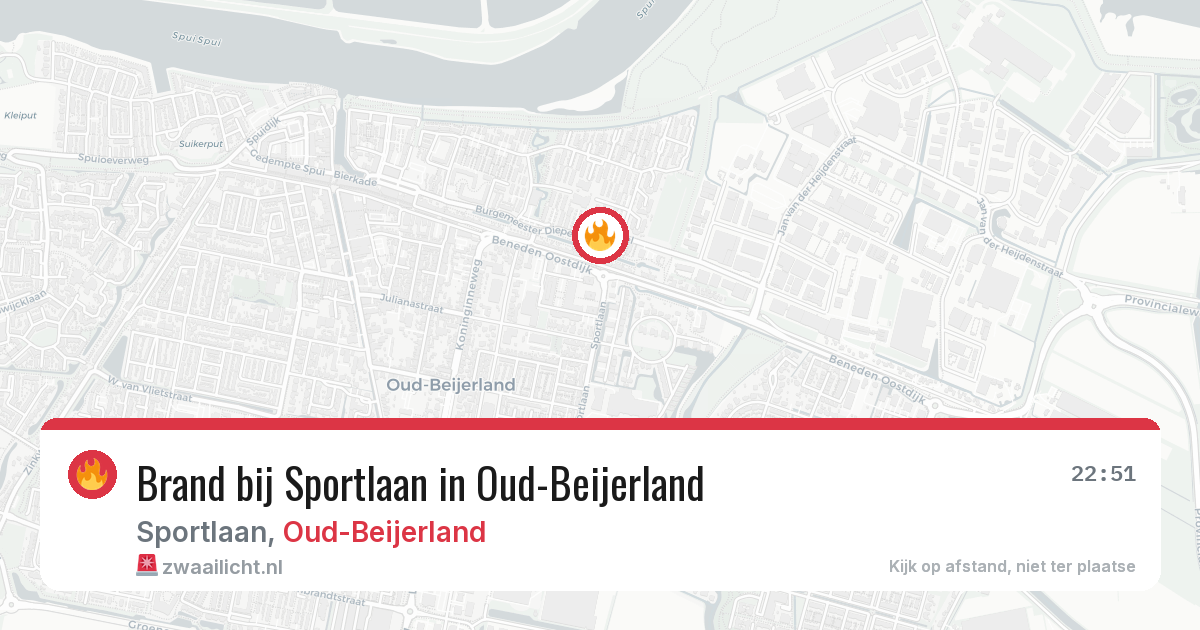 Brand bij Sportlaan in Oud-Beijerland — 24 jun 2026