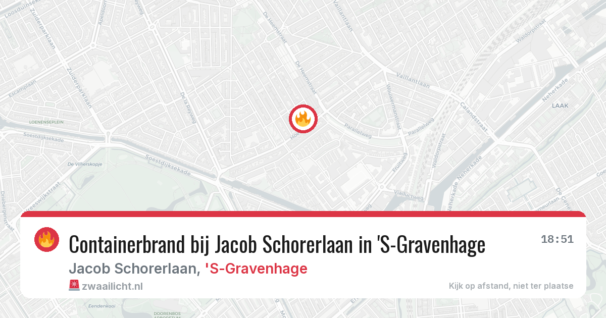 Containerbrand bij Jacob Schorerlaan in 'S-Gravenhage — 22 mei 2026