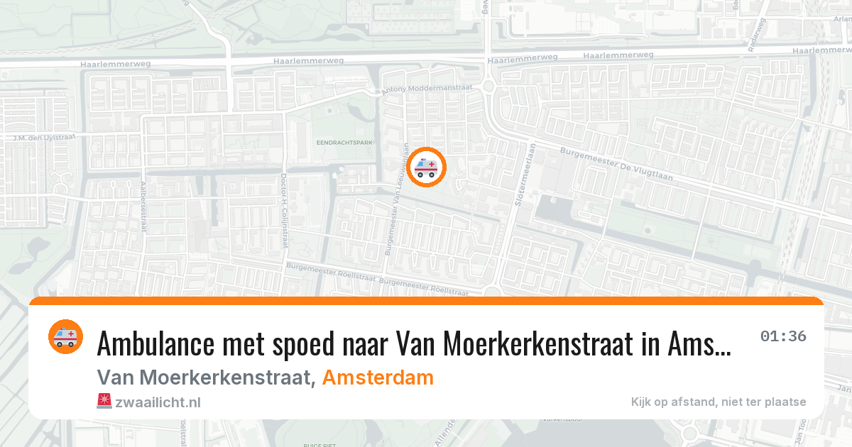 Ambulance met spoed naar Van Moerkerkenstraat in Amsterdam — 16 mei 2026