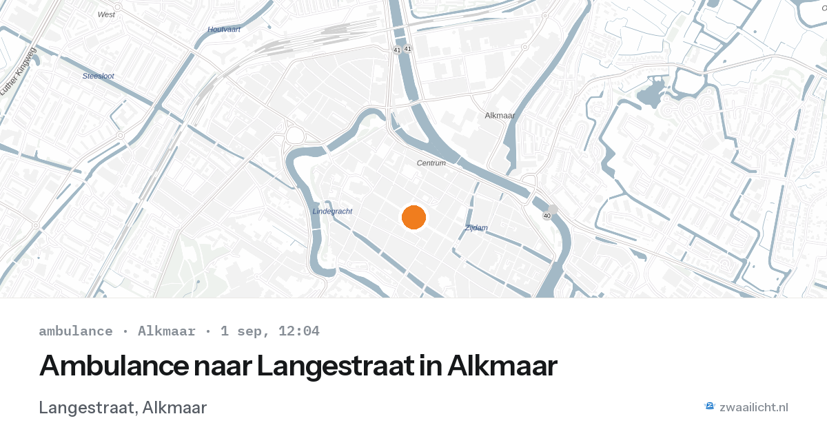 Ambulance naar Langestraat in Alkmaar — 1 sep 2026