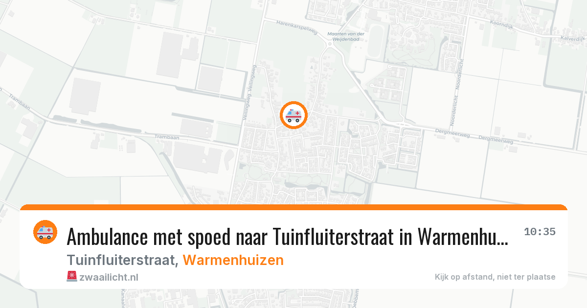 Ambulance met spoed naar Tuinfluiterstraat in Warmenhuizen — 21 jun 2026