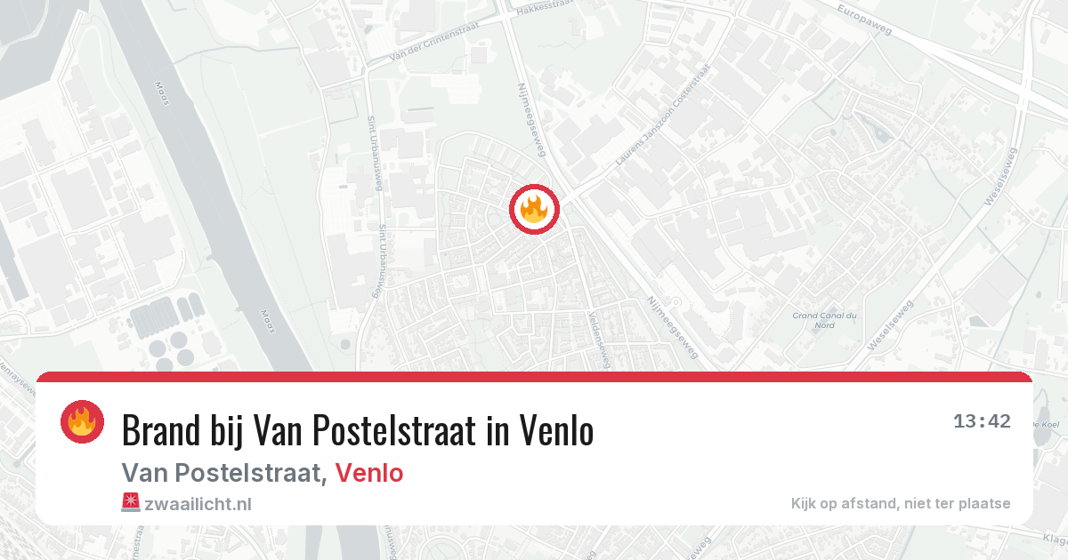 Brand bij Van Postelstraat in Venlo — 28 jul 2026