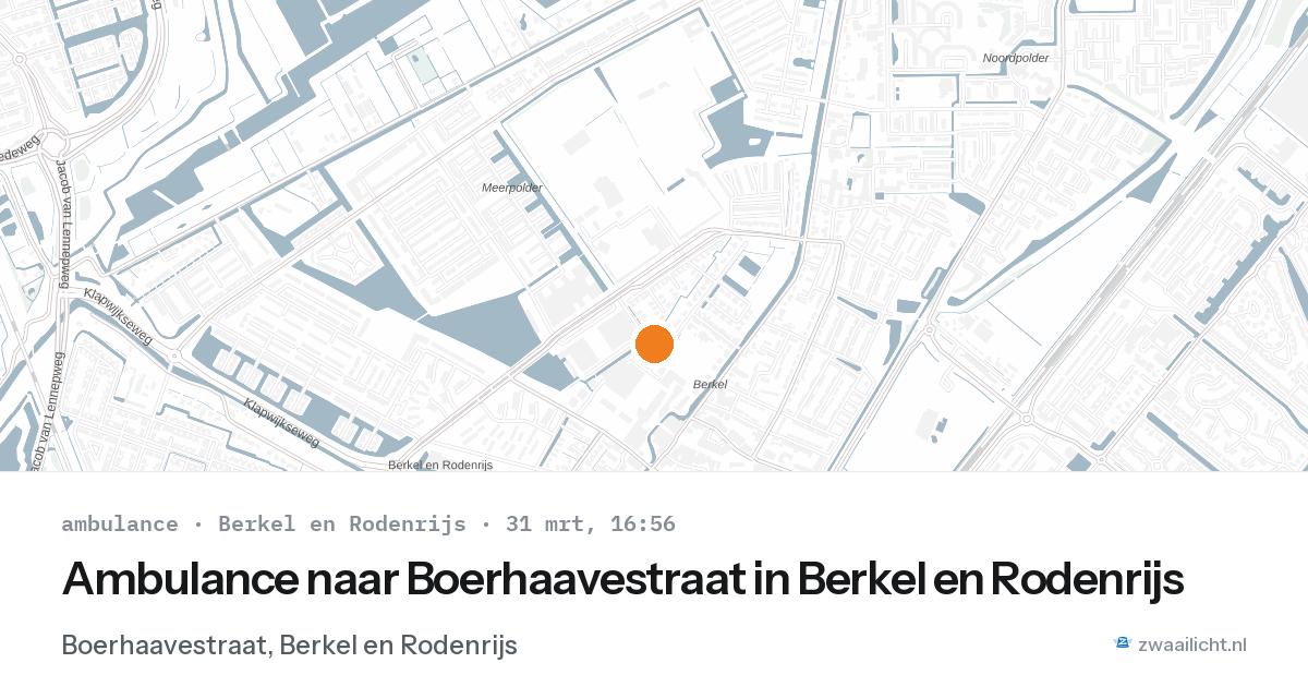 Ambulance naar Boerhaavestraat in Berkel en Rodenrijs — 31 mrt 2026