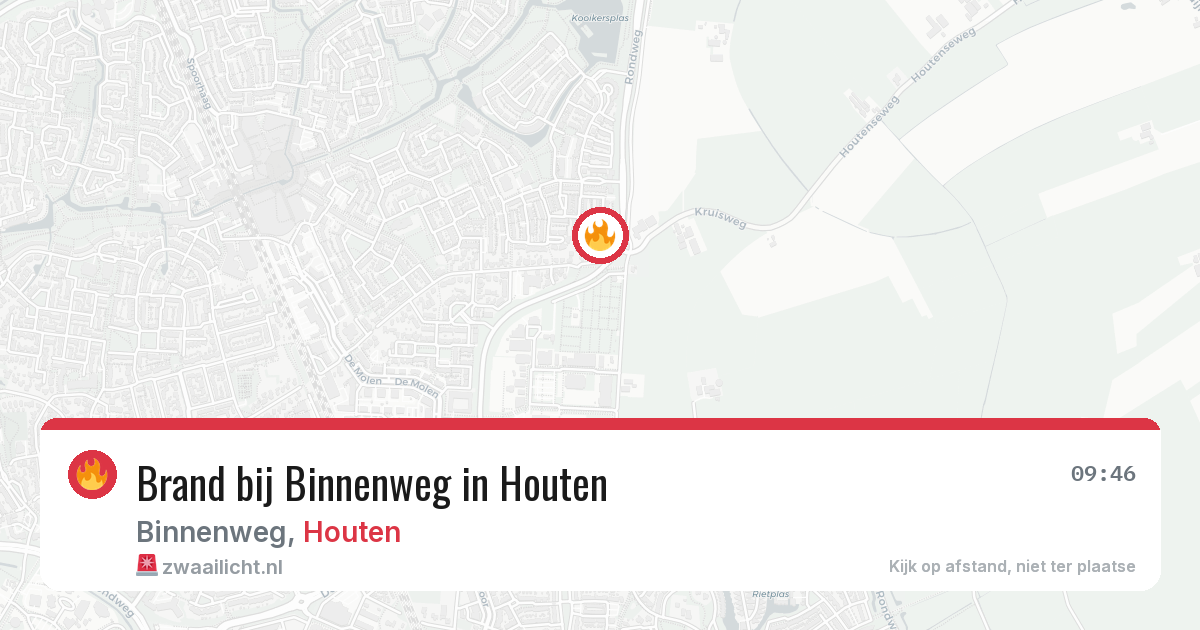 Brand bij Binnenweg in Houten — 20 jun 2026