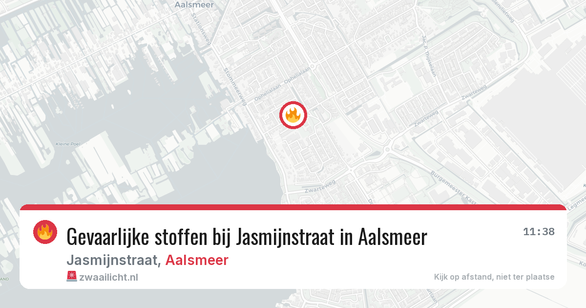 Gevaarlijke stoffen bij Jasmijnstraat in Aalsmeer — 17 mrt 2026