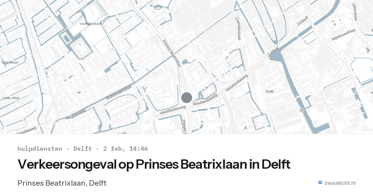 Verkeersongeval op Prinses Beatrixlaan in Delft — 2 feb 2026