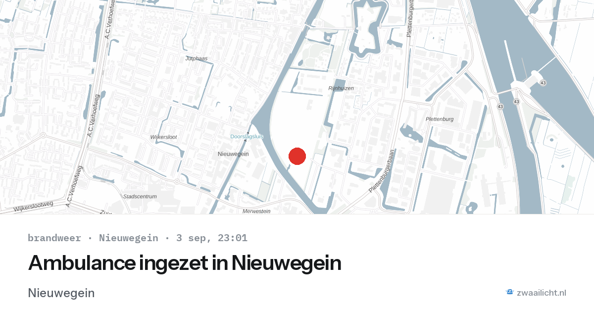 Ambulance ingezet in Nieuwegein — 3 sep 2026