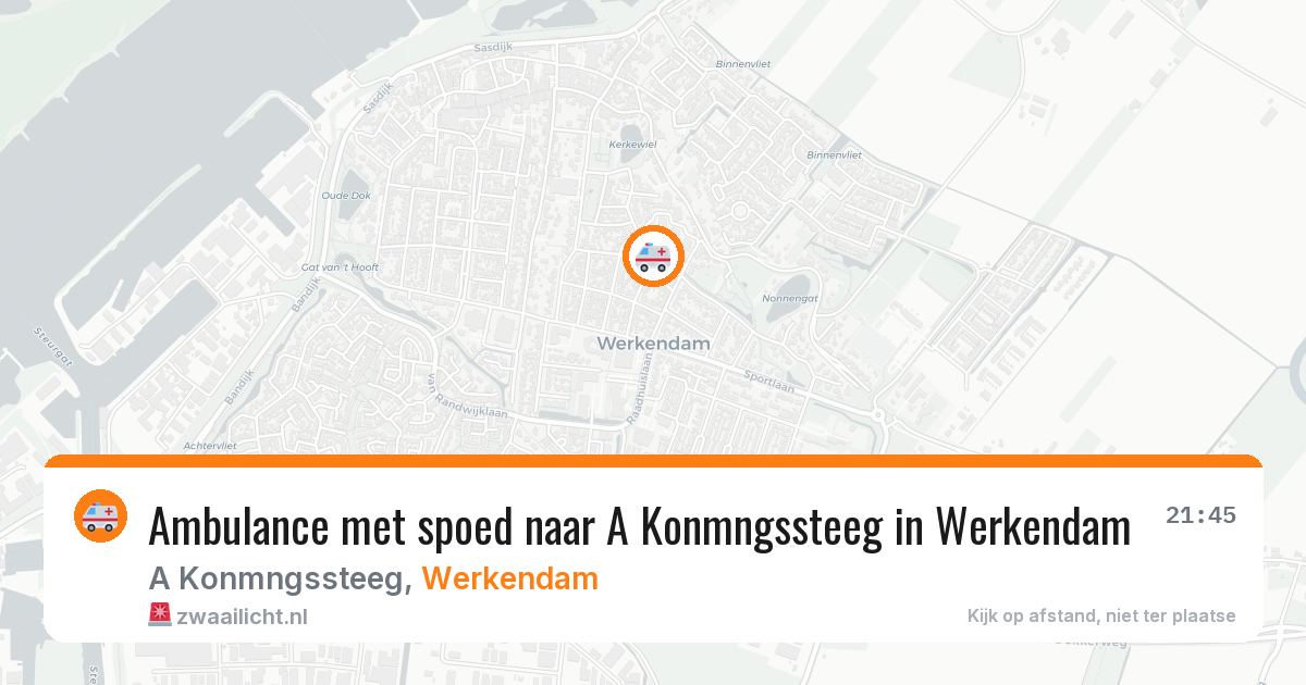 Ambulance met spoed naar A Konmngssteeg in Werkendam — 1 jul 2026
