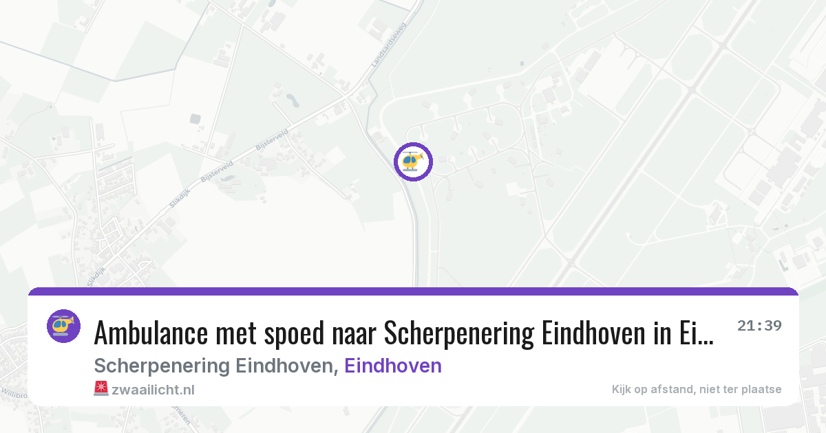 Ambulance met spoed naar Scherpenering Eindhoven in Eindhoven — 14 jul 2026