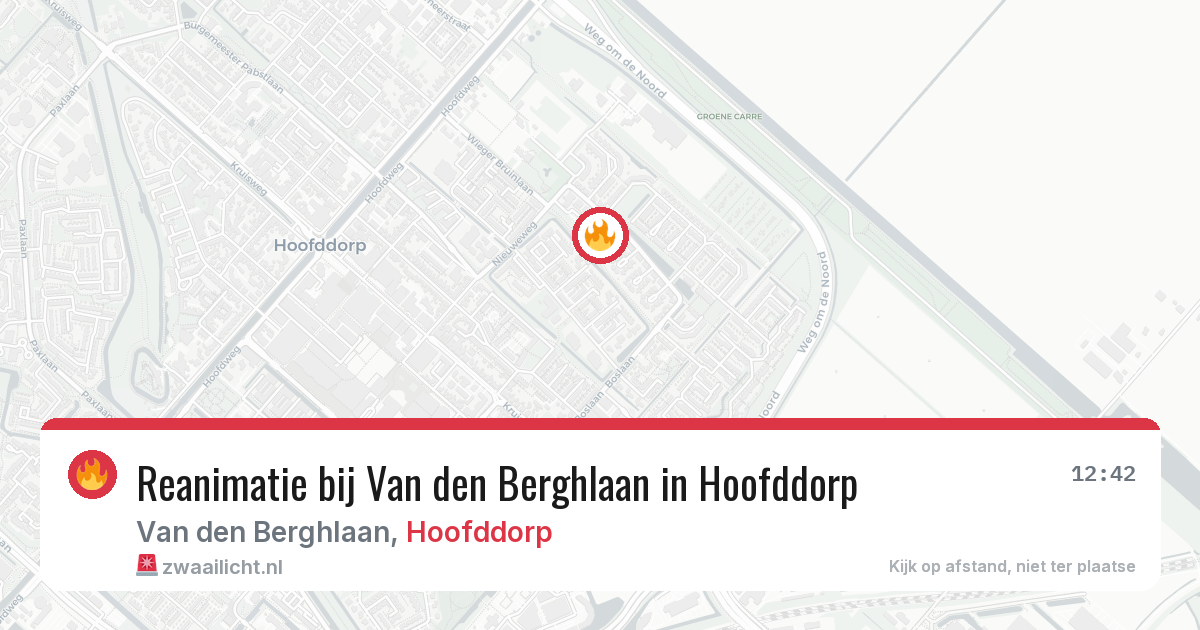 Reanimatie bij Van den Berghlaan in Hoofddorp — 17 mrt 2026