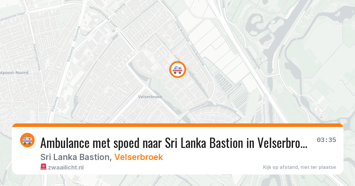 Ambulance met spoed naar Sri Lanka Bastion in Velserbroek — 27 mei 2026