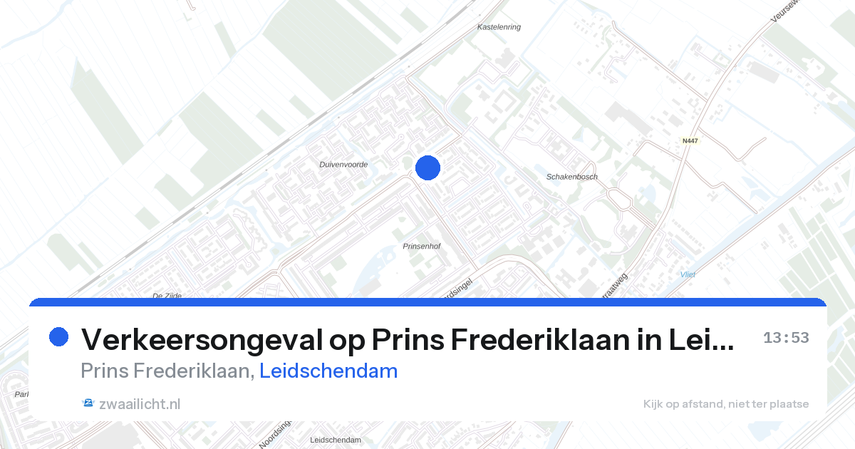 Verkeersongeval op Prins Frederiklaan in Leidschendam — 27 aug 2026