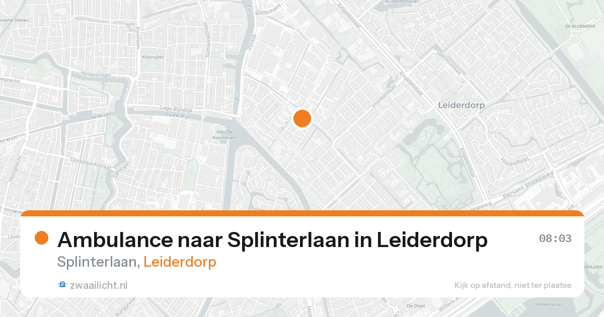Ambulance naar Splinterlaan in Leiderdorp — 20 aug 2026