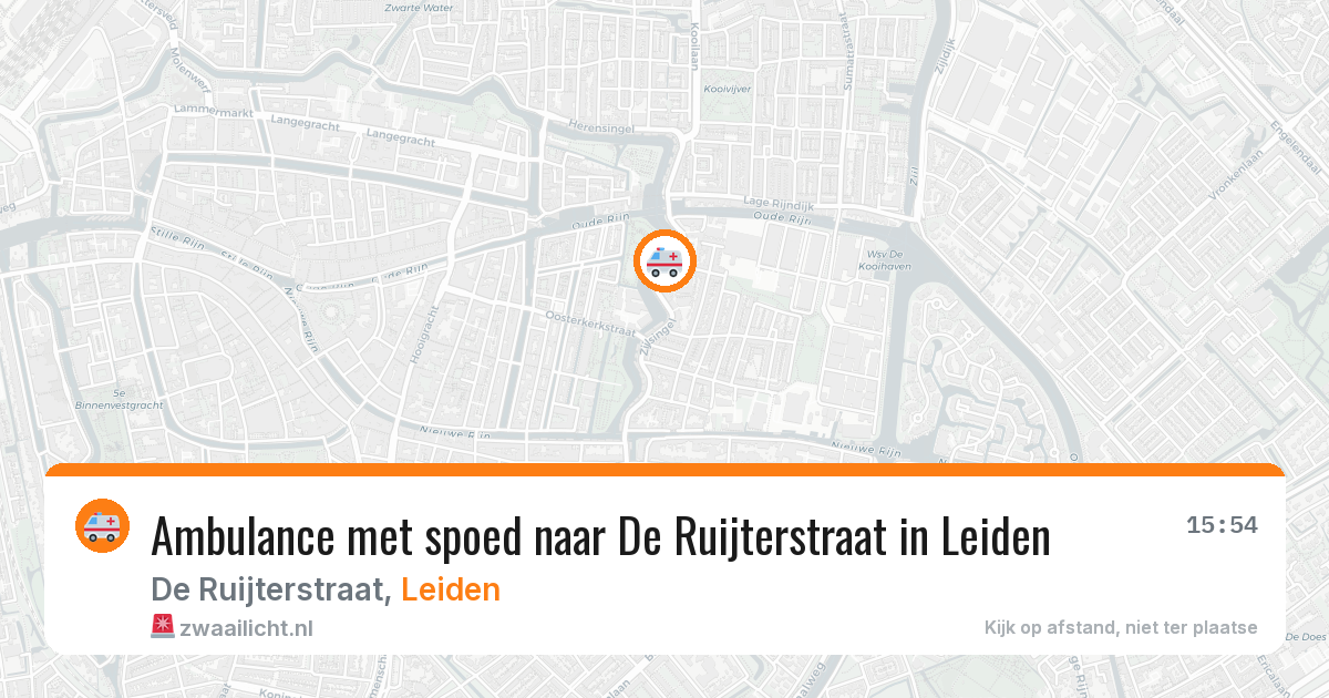 Ambulance met spoed naar De Ruijterstraat in Leiden — 2 aug 2026