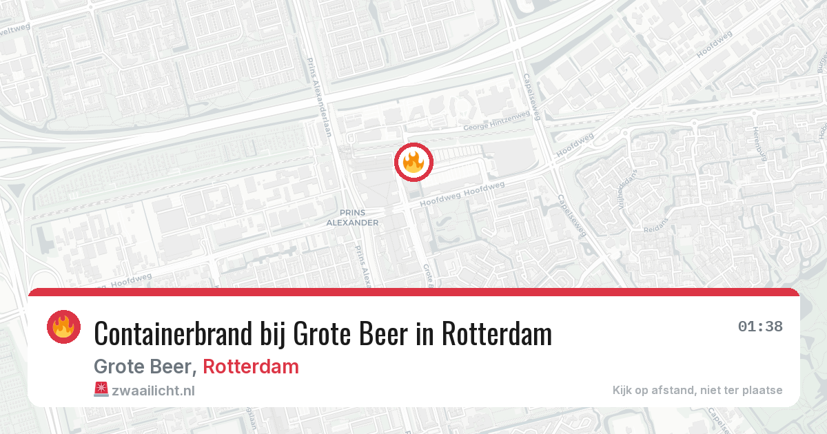 Containerbrand bij Grote Beer in Rotterdam — 31 jul 2026