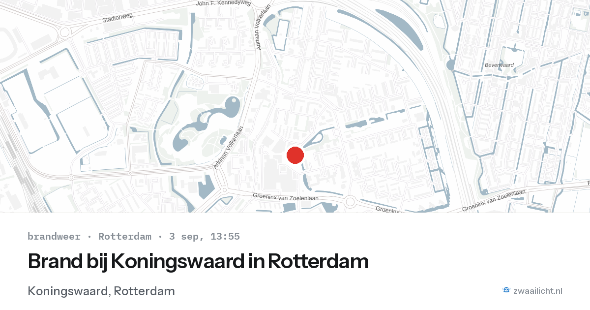 Brand bij Koningswaard in Rotterdam — 3 sep 2026