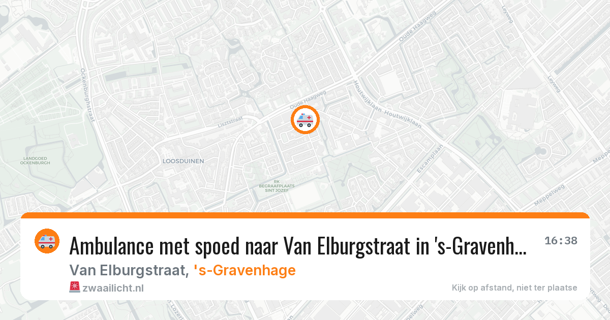 Ambulance met spoed naar Van Elburgstraat in 's-Gravenhage — 9 mei 2026