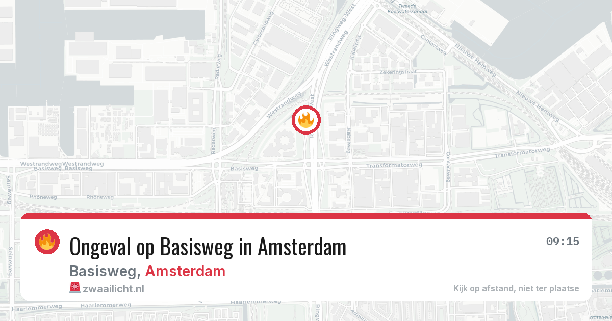 Ongeval op Basisweg in Amsterdam — 26 jun 2026