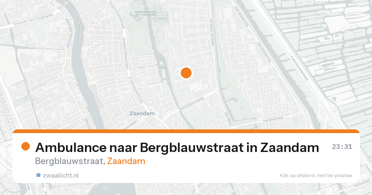 Ambulance naar Bergblauwstraat in Zaandam — 26 mei 2026