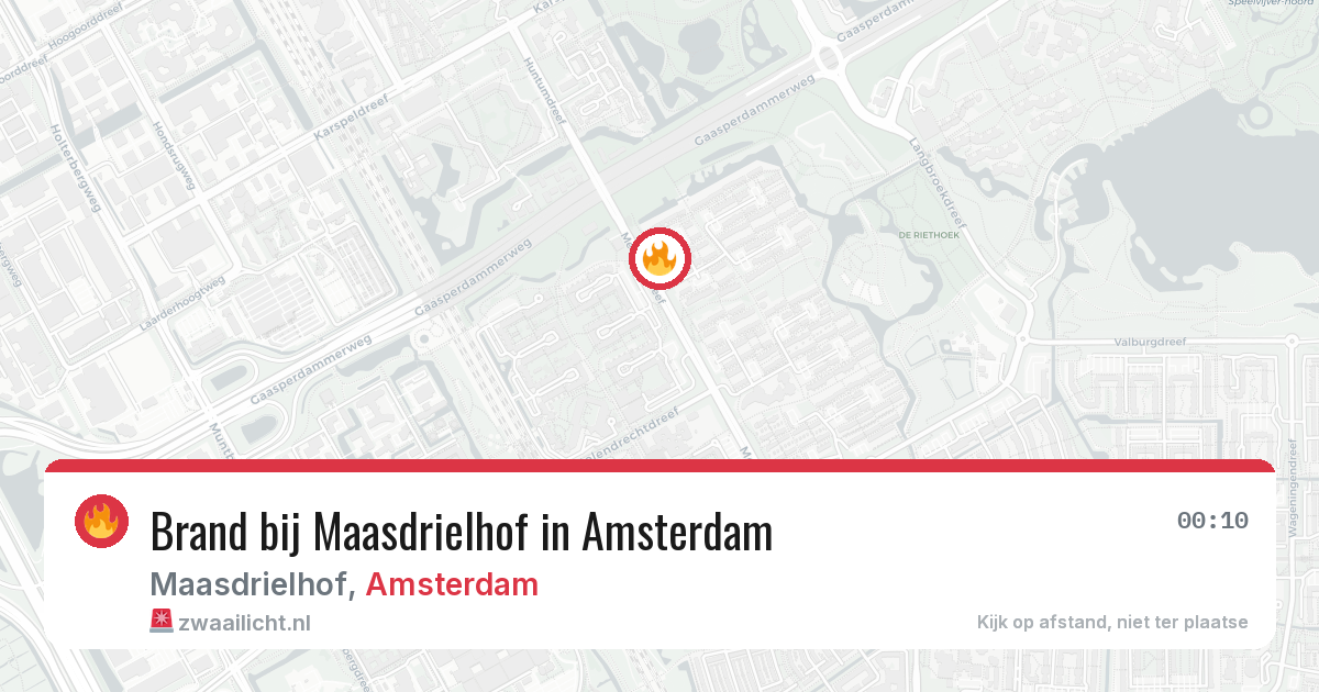 Brand bij Maasdrielhof in Amsterdam — 22 mrt 2026