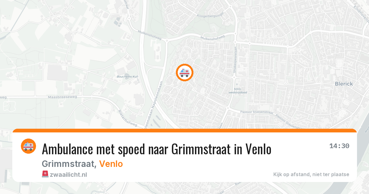 Ambulance met spoed naar Grimmstraat in Venlo — 22 jul 2026