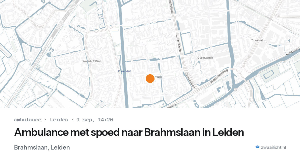 Ambulance met spoed naar Brahmslaan in Leiden — 1 sep 2026