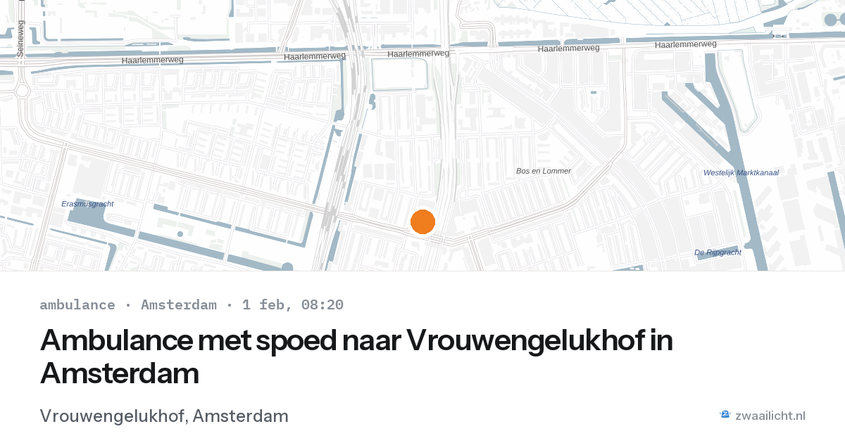 Ambulance met spoed naar Vrouwengelukhof in Amsterdam — 1 feb 2026