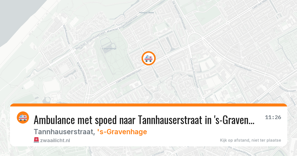 Ambulance met spoed naar Tannhauserstraat in 's-Gravenhage — 23 apr 2026
