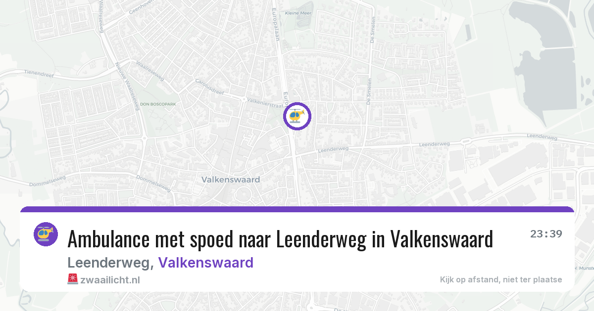 Ambulance met spoed naar Leenderweg in Valkenswaard — 10 jul 2026