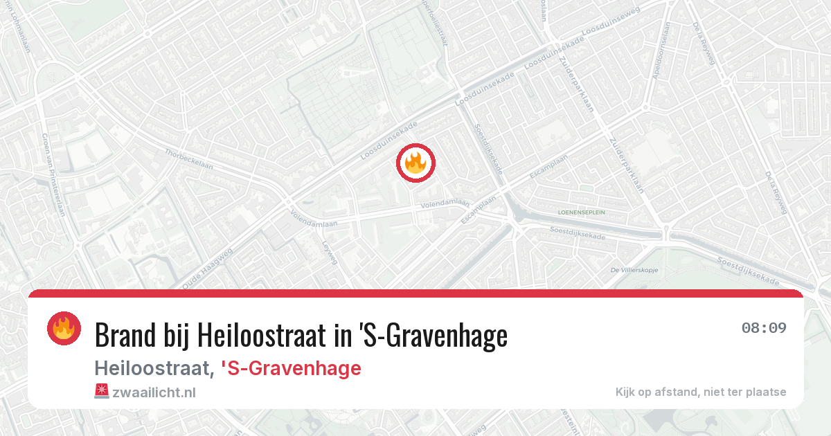 Brand bij Heiloostraat in 'S-Gravenhage — 1 aug 2026