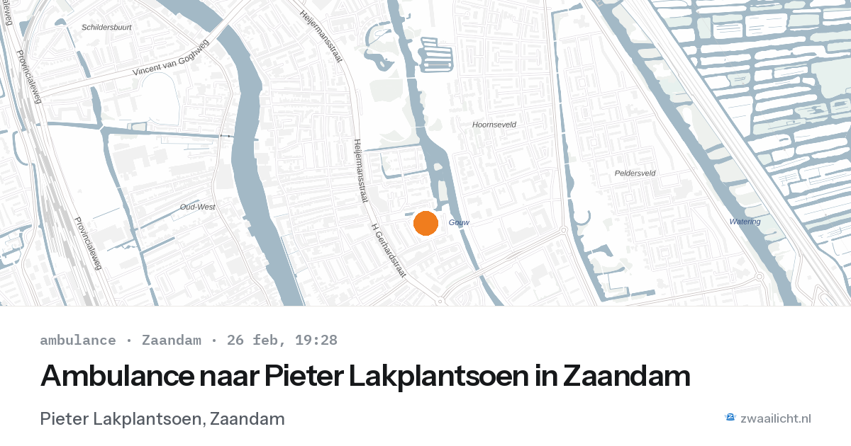 Ambulance naar Pieter Lakplantsoen in Zaandam — 26 feb 2026
