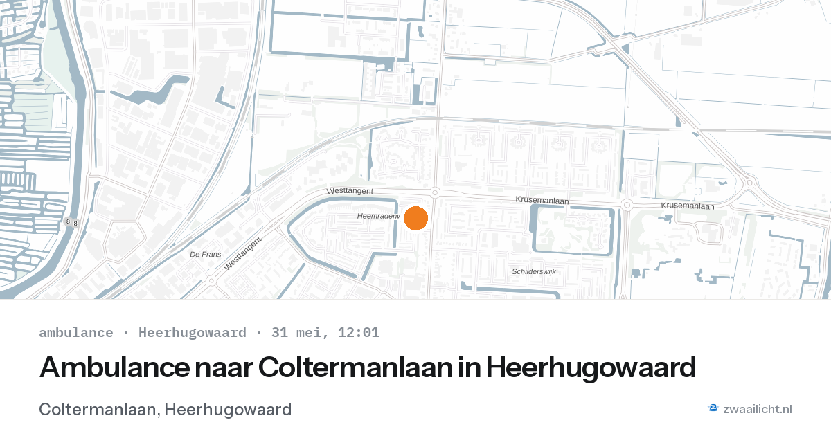 Ambulance naar Coltermanlaan in Heerhugowaard — 31 mei 2026