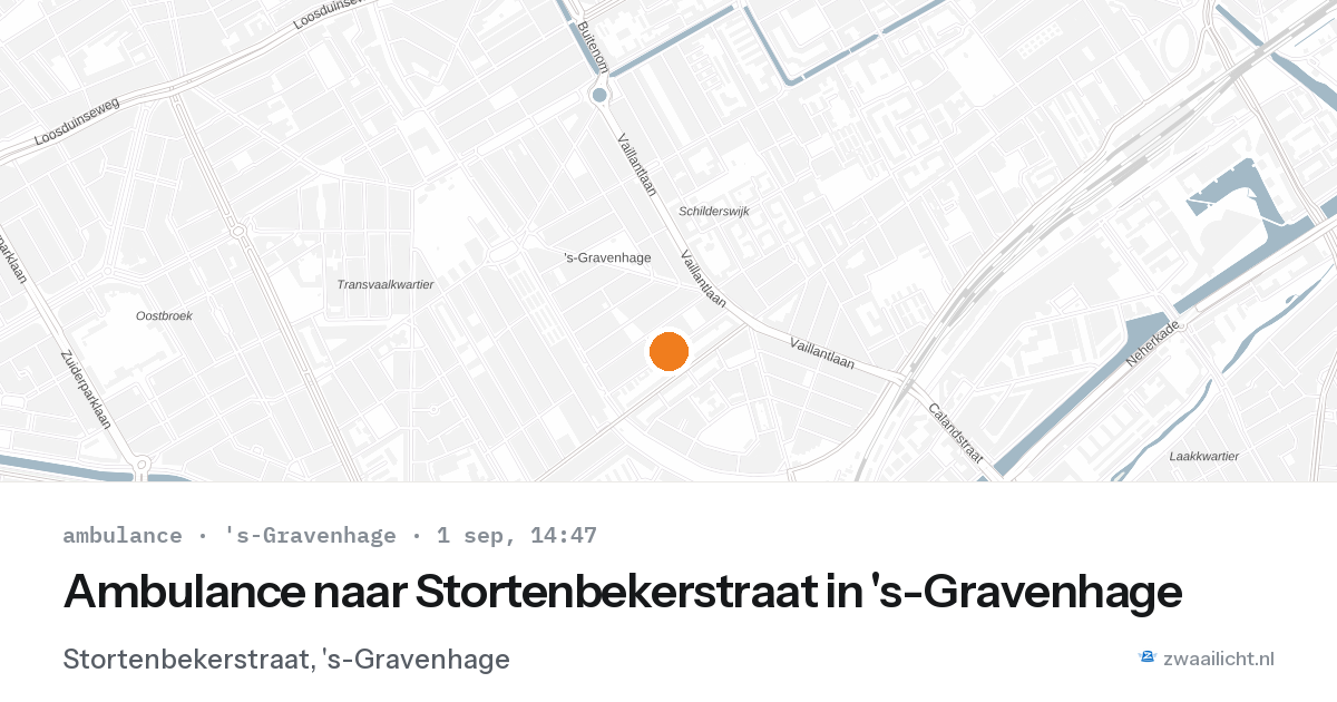 Ambulance naar Stortenbekerstraat in 's-Gravenhage — 1 sep 2026