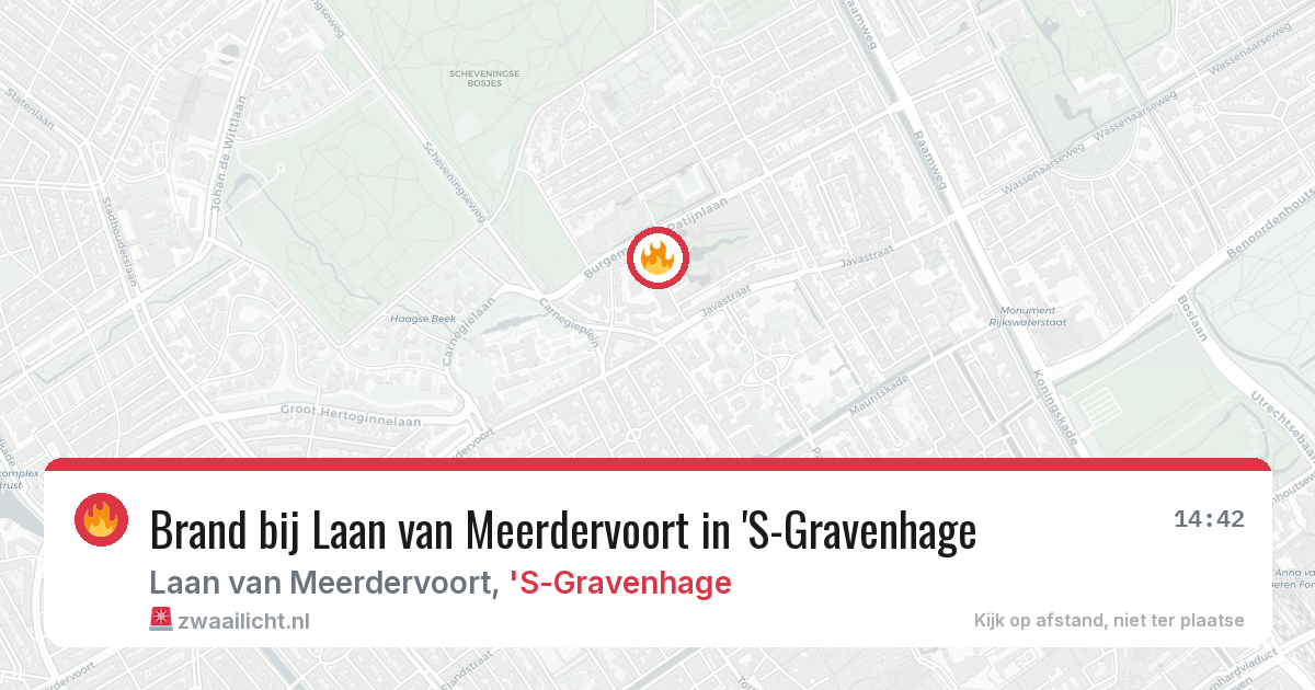 Brand bij Laan van Meerdervoort in 'S-Gravenhage — 26 jun 2026