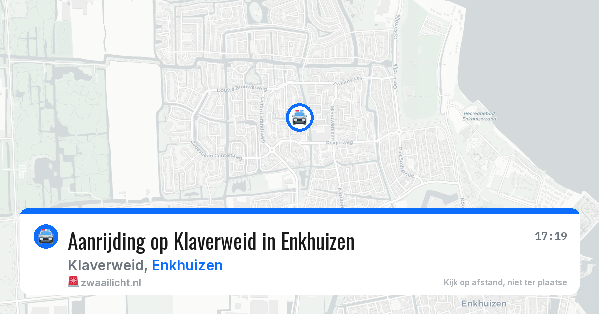 Aanrijding op Klaverweid in Enkhuizen — 21 apr 2026