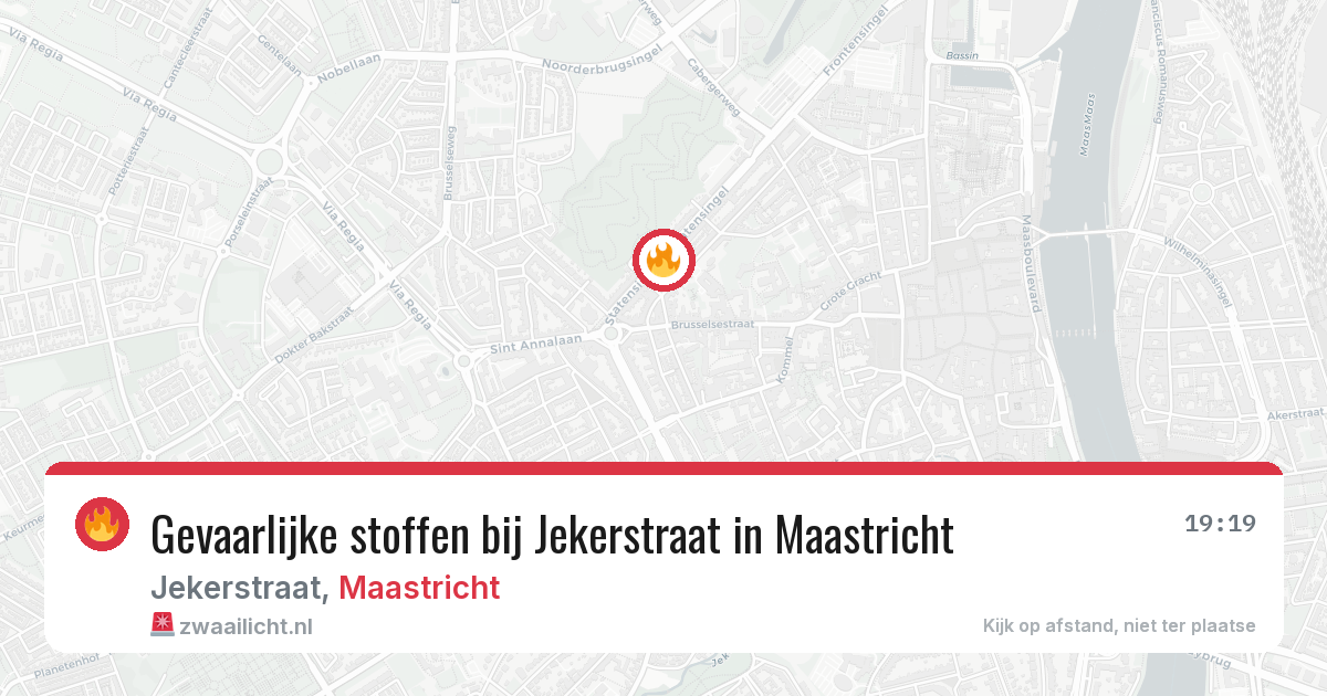 Gevaarlijke stoffen bij Jekerstraat in Maastricht — 22 mrt 2026