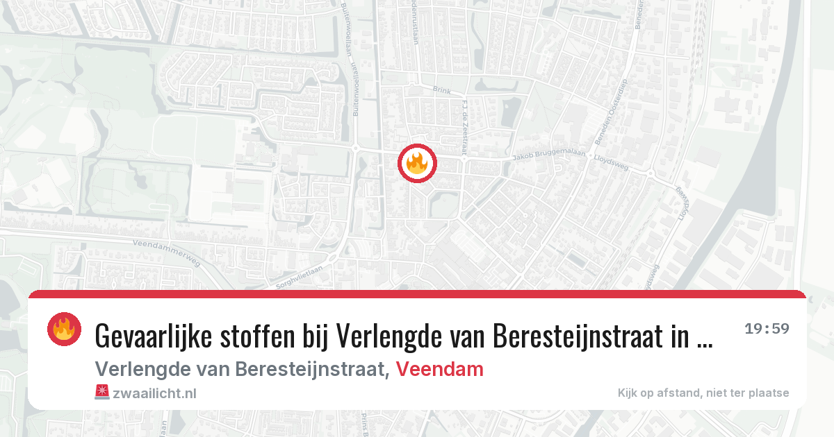 Gevaarlijke stoffen bij Verlengde van Beresteijnstraat in Veendam — 8 aug 2026