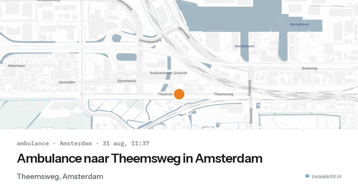 Ambulance naar Theemsweg in Amsterdam — 31 aug 2026