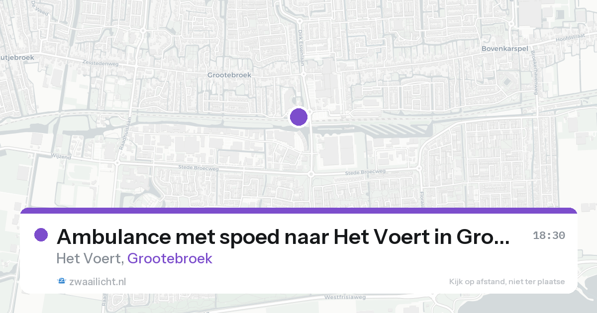 Ambulance met spoed naar Het Voert in Grootebroek — 19 aug 2026