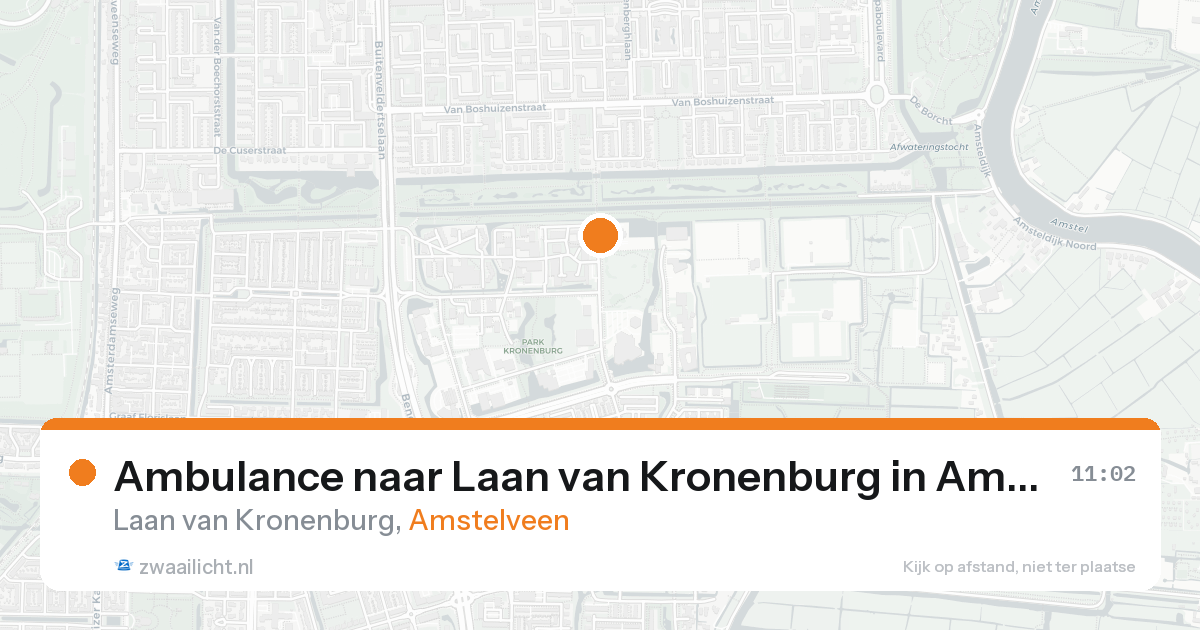 Ambulance naar Laan van Kronenburg in Amstelveen — 24 aug 2026