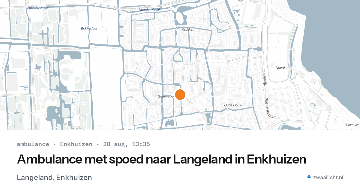 Ambulance met spoed naar Langeland in Enkhuizen — 28 aug 2026